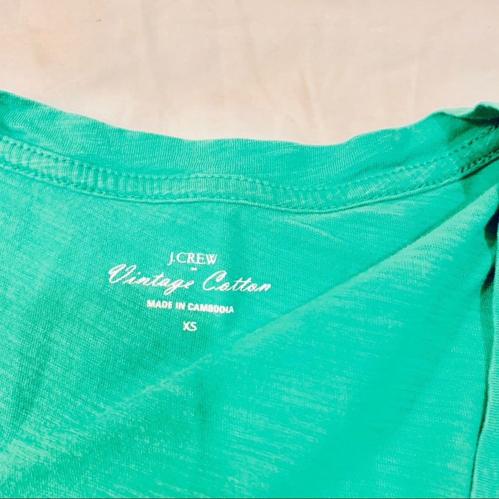 j Crew Vintage Cotton Green T-Shirt XS - Picture 4 of 5